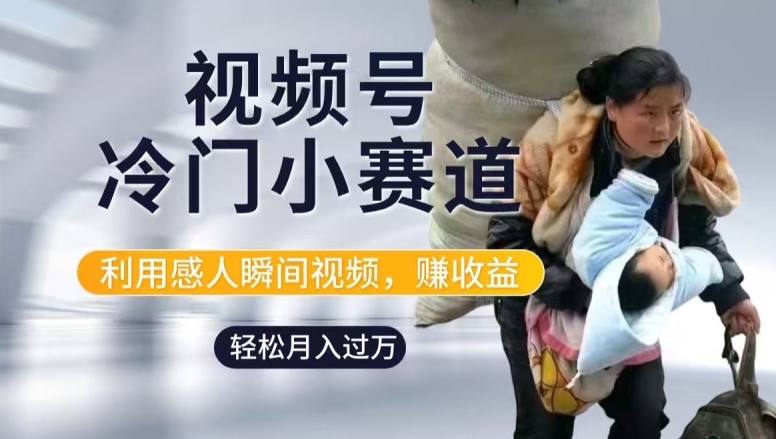 利用感人瞬间视频，赚视频号分成计划收益，操作简单，新手小白轻松上手网赚项目-副业赚钱-互联网创业-资源整合惰昔网创