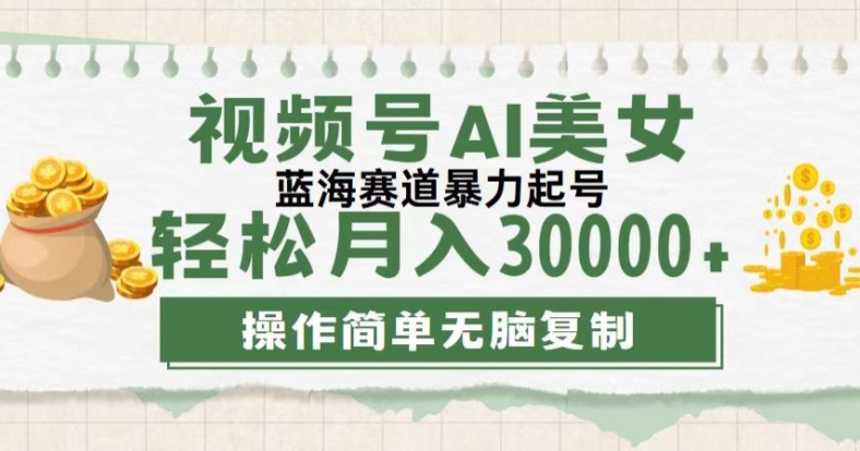 视频号创作者计划，下半年全新赛道，无需剪辑，AI生成，稳过原创，小白落地实操教学网赚项目-副业赚钱-互联网创业-资源整合惰昔网创