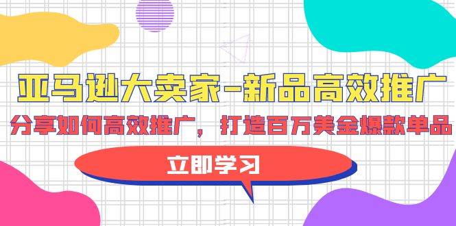 亚马逊 大卖家-新品高效推广，分享如何高效推广，打造百万美金爆款单品网赚项目-副业赚钱-互联网创业-资源整合惰昔网创