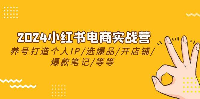 2024小红书电商实战营，养号打造IP/选爆品/开店铺/爆款笔记/等等（24节）网赚项目-副业赚钱-互联网创业-资源整合惰昔网创