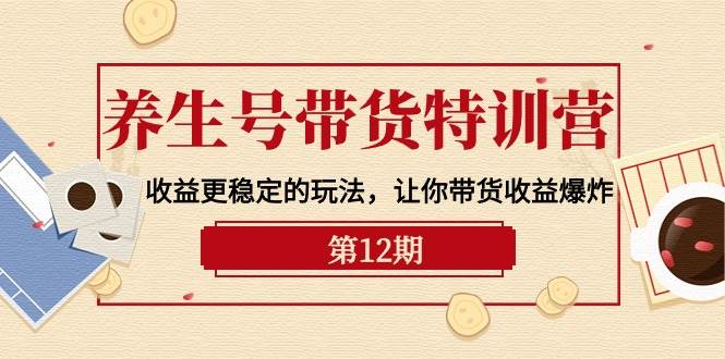 养生号带货特训营【12期】收益更稳定的玩法，让你带货收益爆炸-9节直播课网赚项目-副业赚钱-互联网创业-资源整合惰昔网创