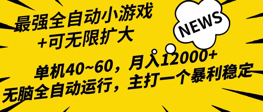 2024最新全网独家小游戏全自动，单机40~60,稳定躺赚，小白都能月入过万网赚项目-副业赚钱-互联网创业-资源整合惰昔网创