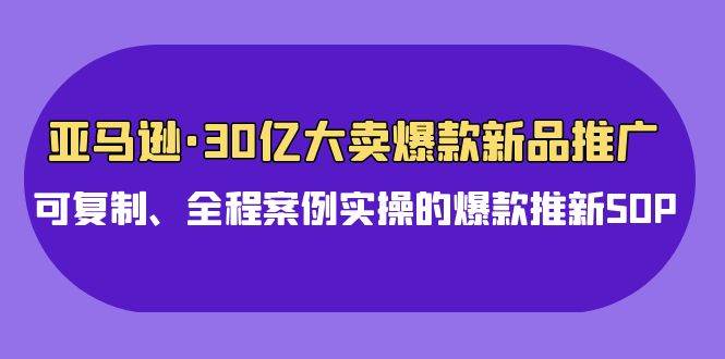 亚马逊30亿·大卖爆款新品推广，可复制、全程案例实操的爆款推新SOP网赚项目-副业赚钱-互联网创业-资源整合惰昔网创